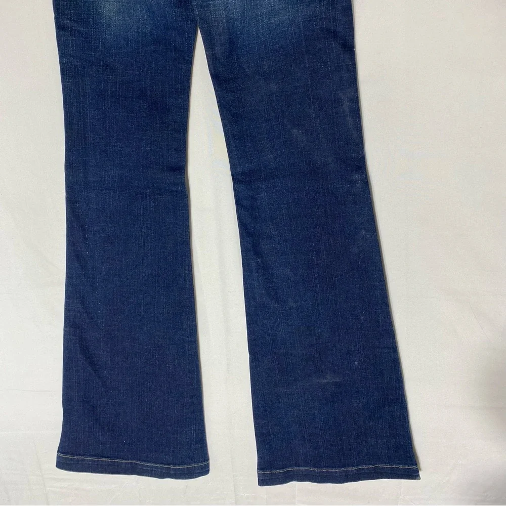 Vintage Y2K True Religion Heidi Dark Wash Ultra Low Rise  Flare Leg Jeans 25 - Picture 14 of 16